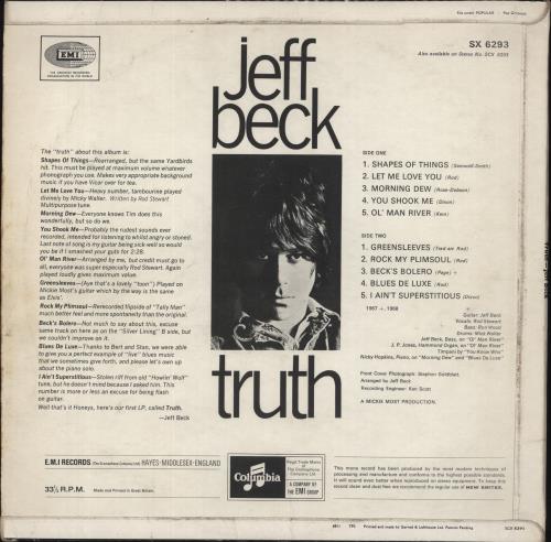 Jeff Beck Truth - VG UK vinyl LP album (LP record) (589859)